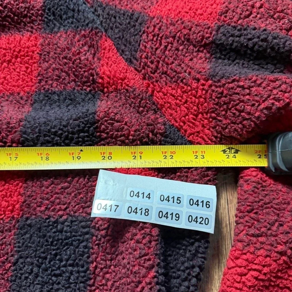 Polo Ralph Lauren Red Plaid Checkered Performance Fleece Jacket Large